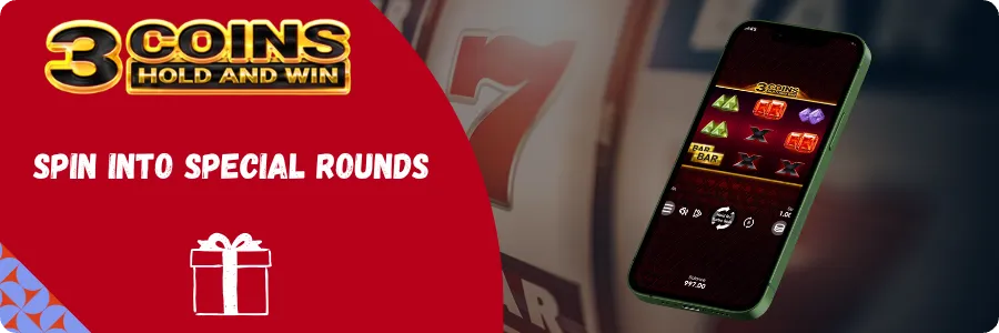 3 Coins slot bonus features